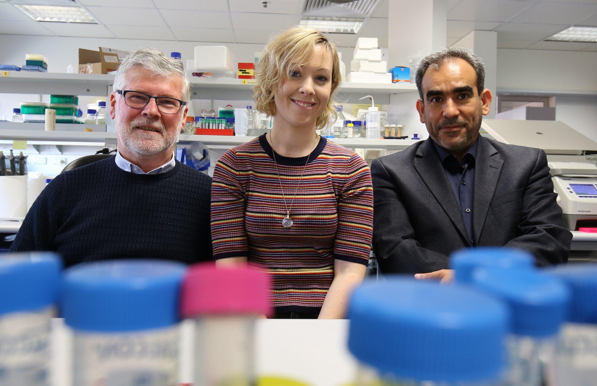 Pictured are researchers Professor James Paton, and Drs Shannon David and Mohammed Alsharifi