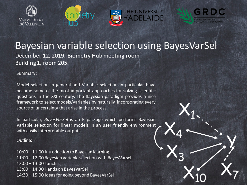 Bayesian variable selection workshop flyer