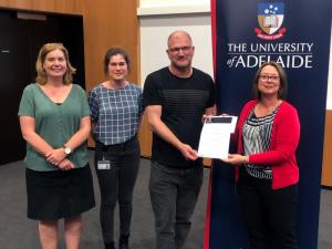 The North Terrace campus teaching support services team was recognised for its exceptional performance by a professional team in the Faculty of Sciences.