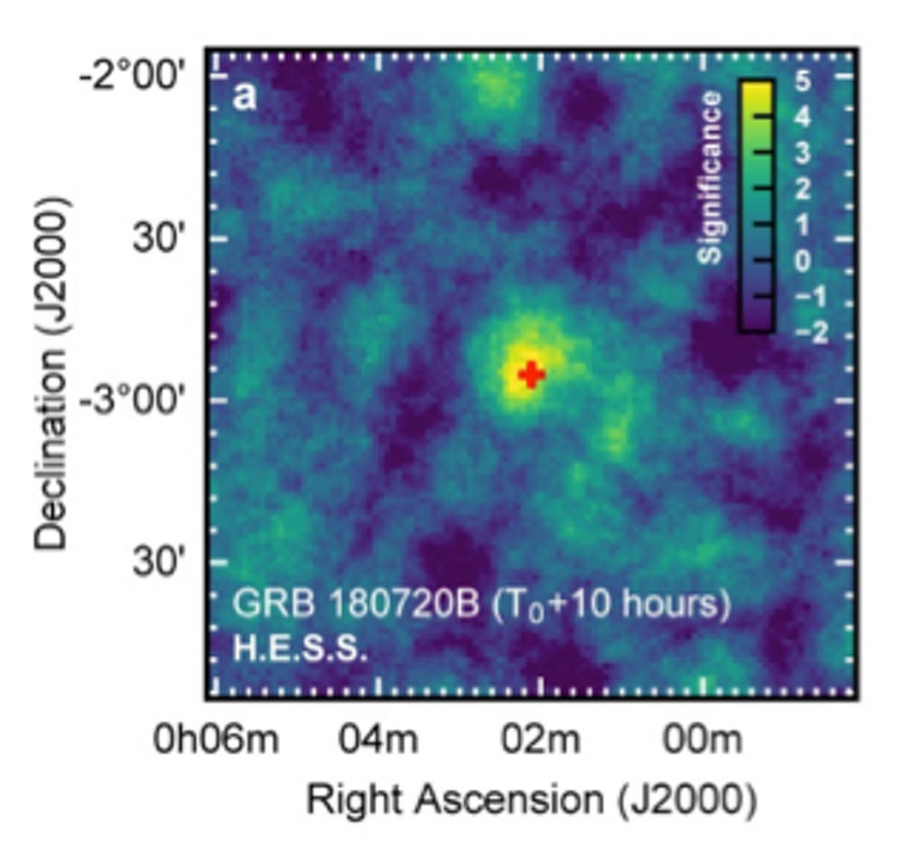 Very high-energy gamma rays from the gamma-ray burst GRB 180720B, 10 to 12 hours after the burst, as seen by the large HESS telescope