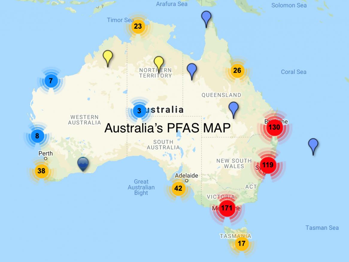 Australia PFAS map